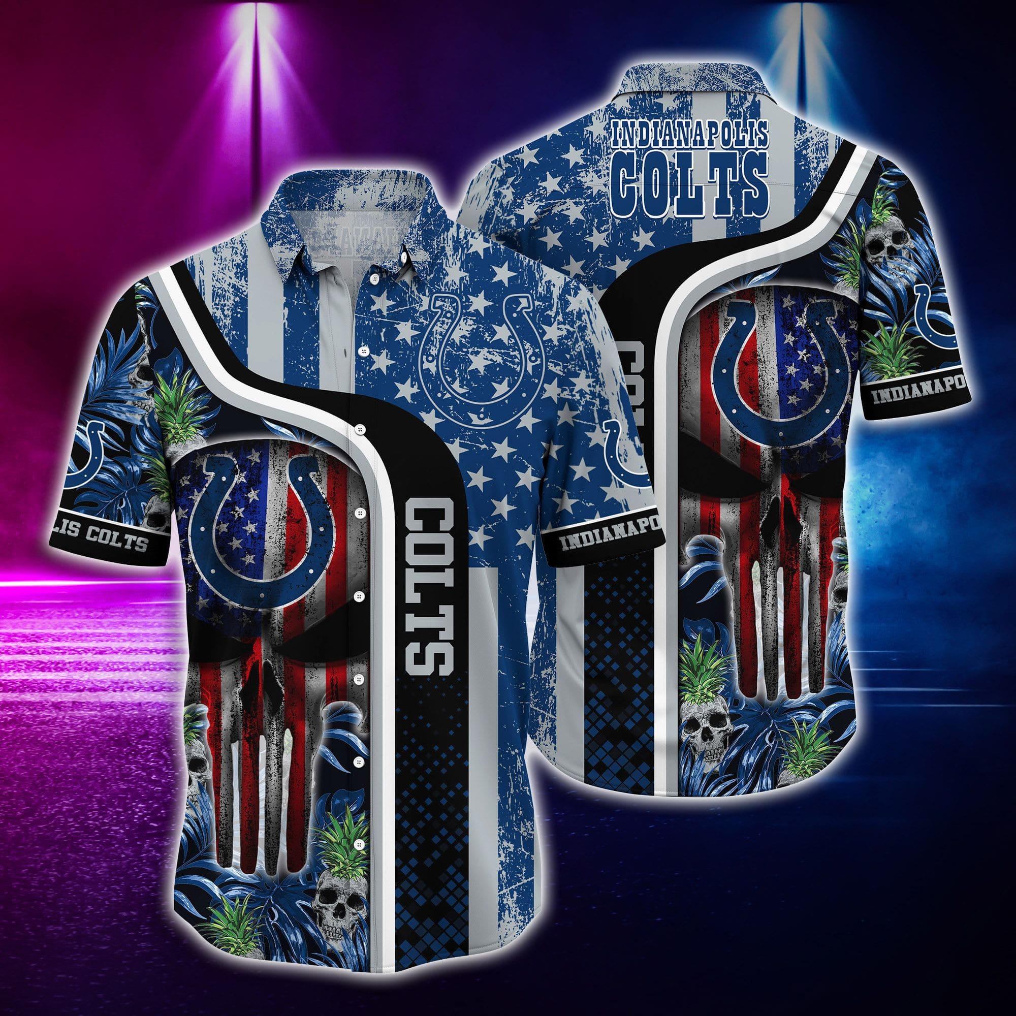 Indianapolis Colts Star Stripes Hawaiian Shirt