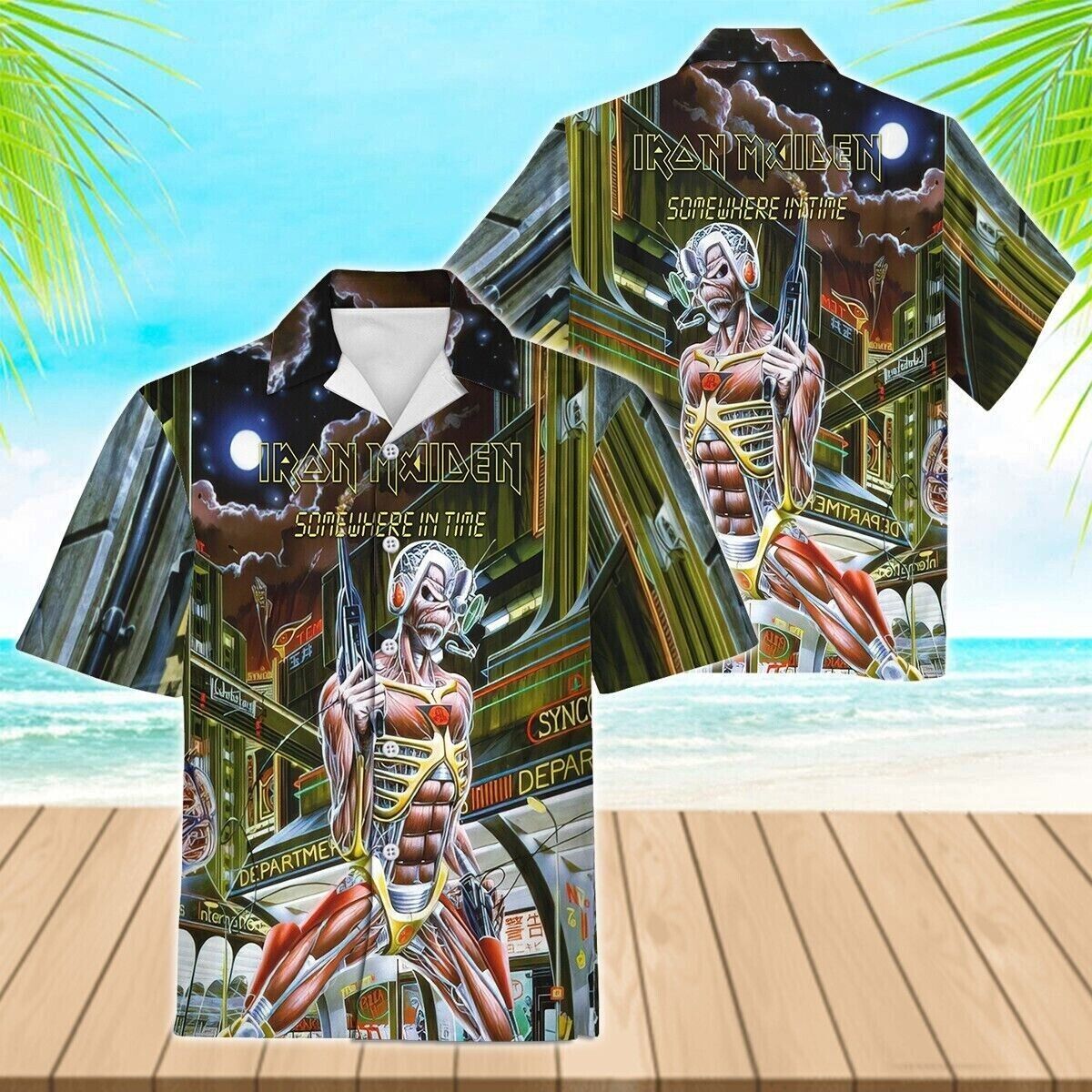 Iron Maiden Somewhere in Time Hawaiian Shirt