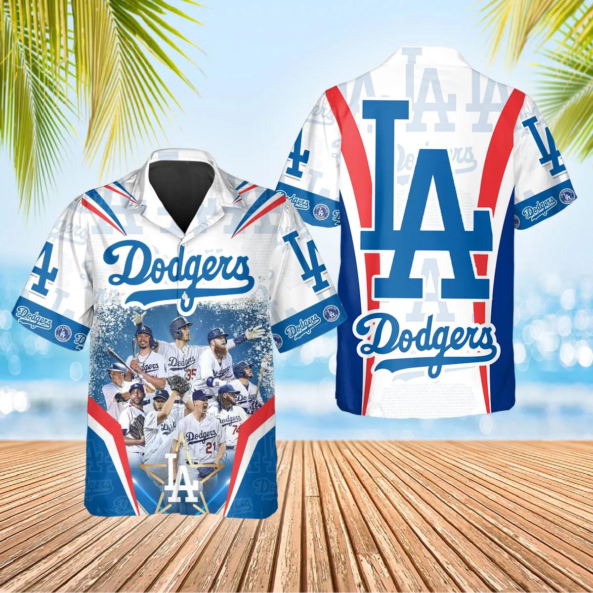 Los Angeles Dodgers Champions Collage Hawaiian Shirt