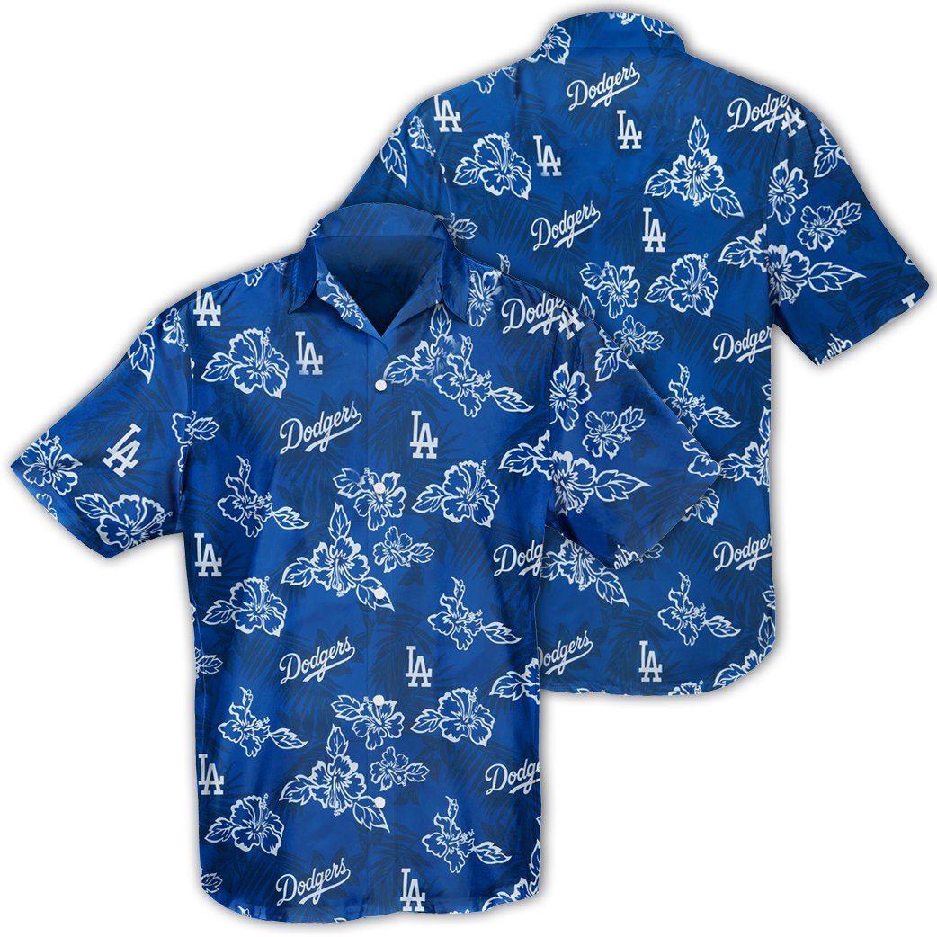 Los Angeles Dodgers Island Leaves Hawaiian Shirt