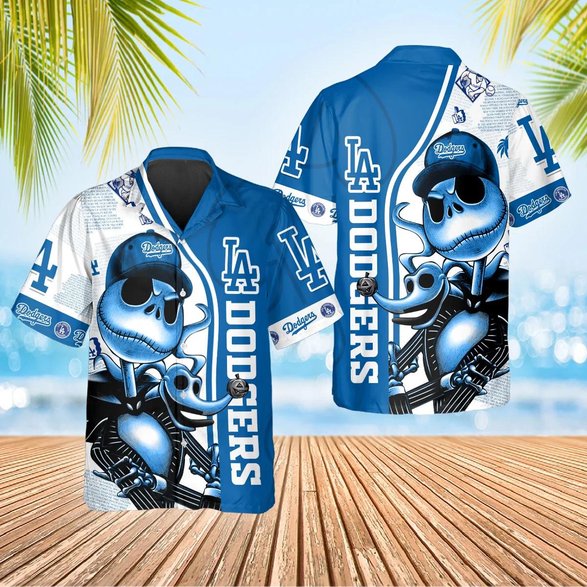 Los Angeles Dodgers Skeleton Swag Hawaiian Shirt