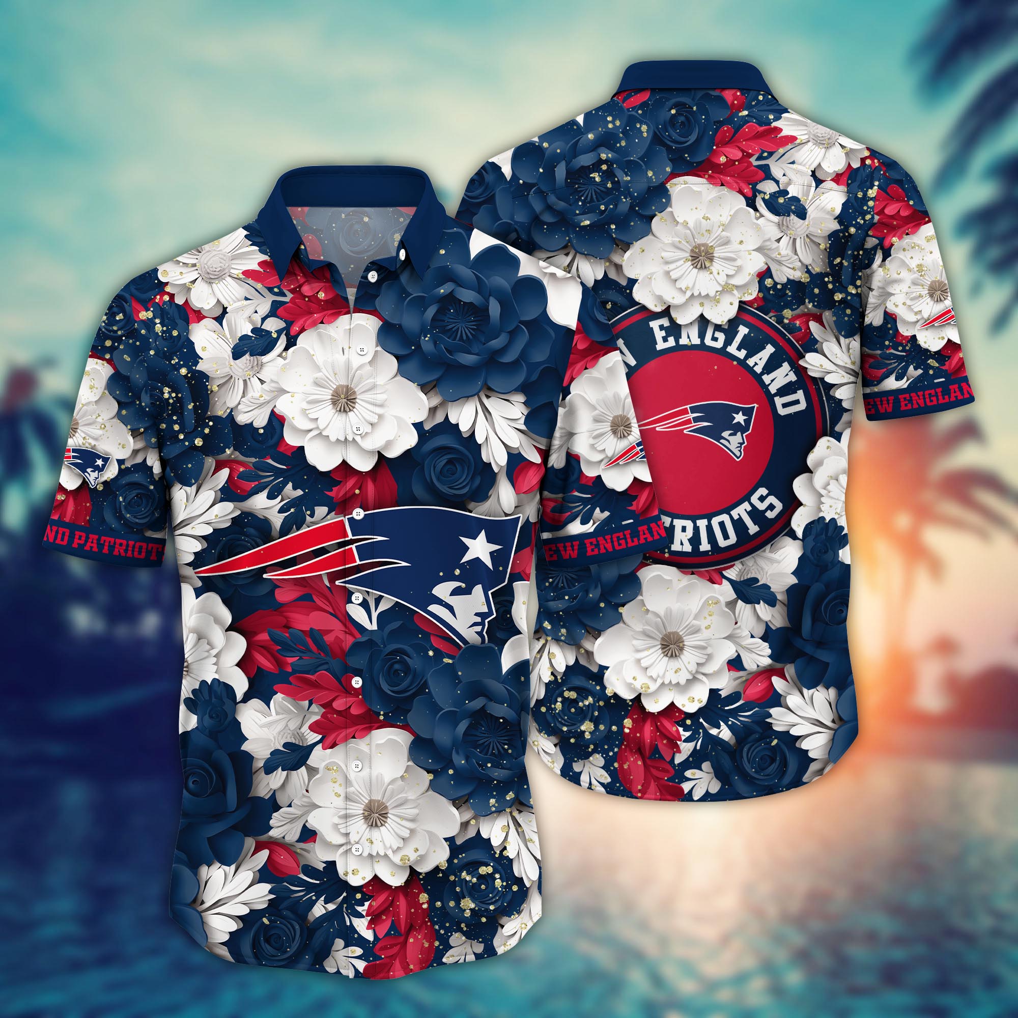 New England Patriots Aloha Pride Hawaiian Shirt