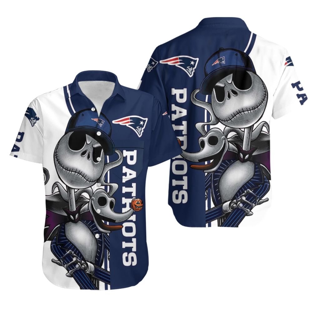 New England Patriots Jack Skellington And Zero Hawaiian Shirt