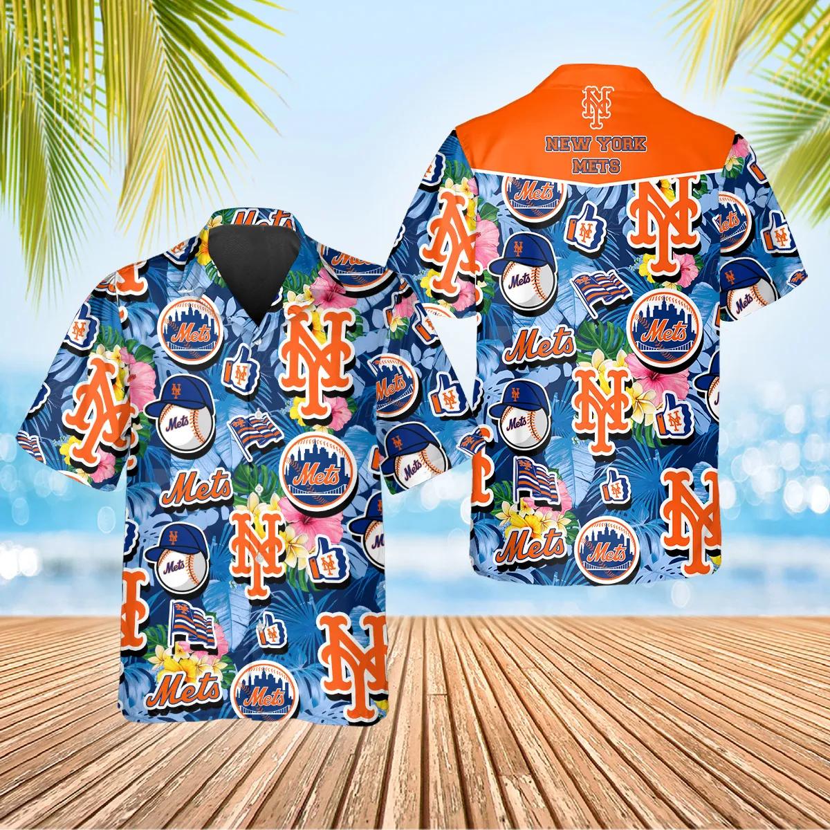 New York Mets Ocean Breeze Hawaiian Shirt