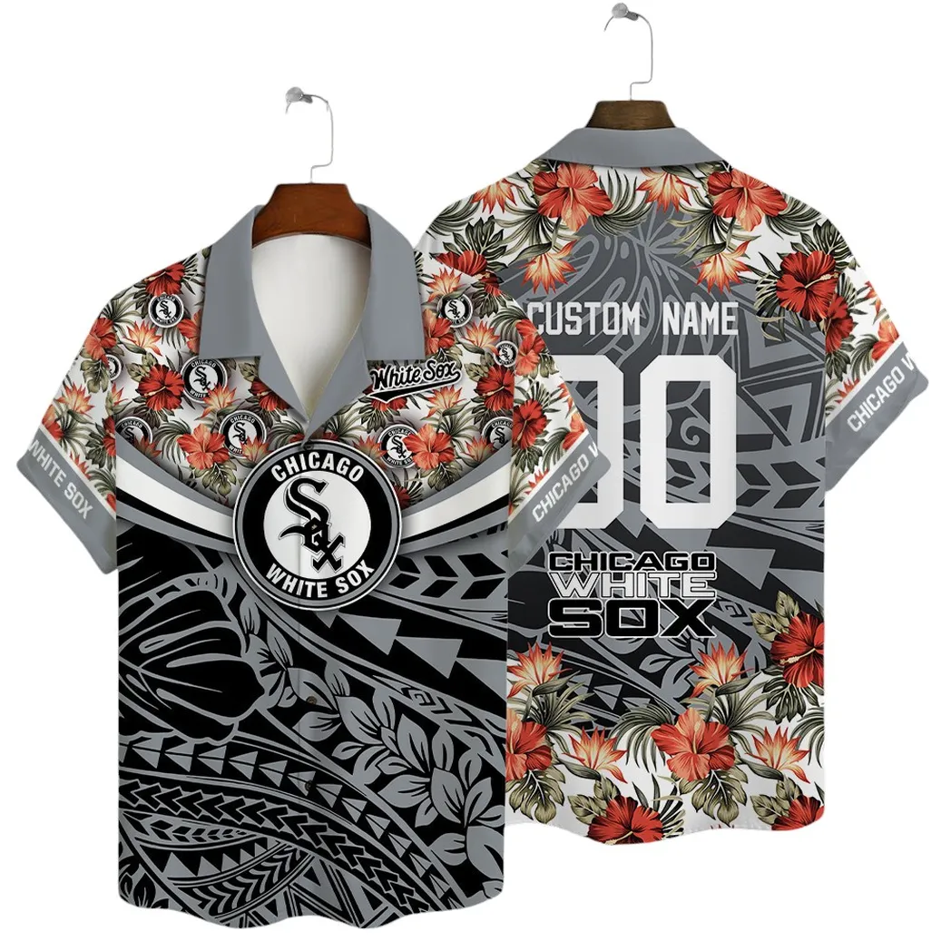 Personalized Chicago White Sox Flower Pattern Hawaiian Shirt