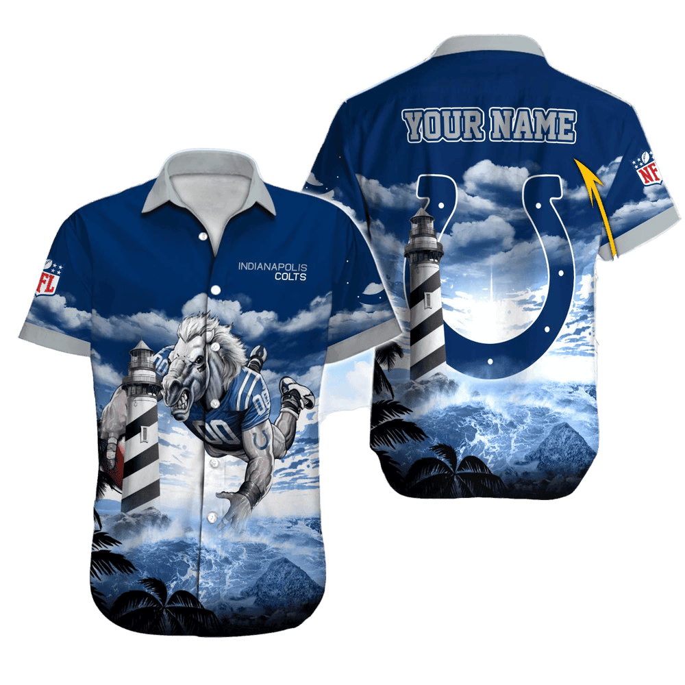 Personalized Indianapolis Colts Coastal Kickoff Hawaiian Shirt