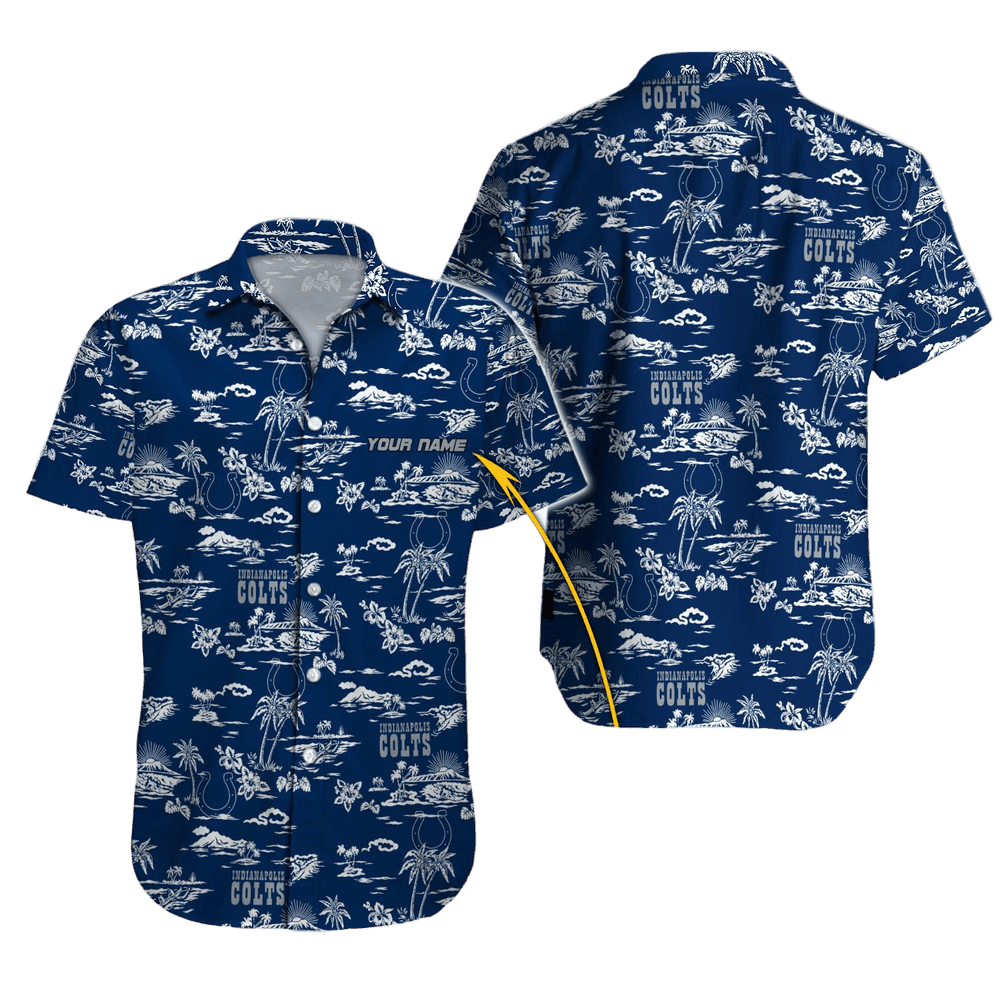 Personalized Indianapolis Colts Coastal Sunset Aloha Shirt