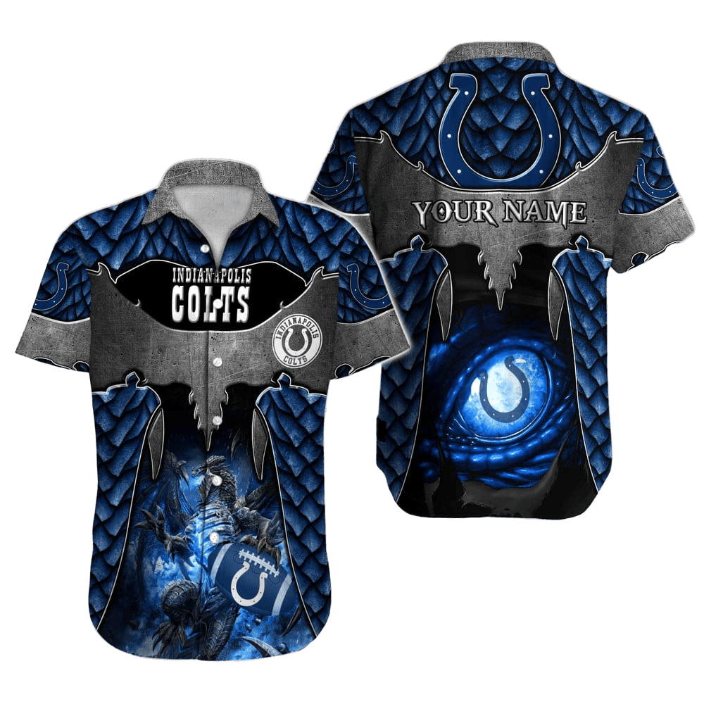 Personalized Indianapolis Colts Grid Iron Paradise Hawaiian Shirt