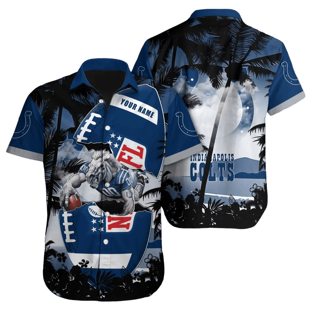 Personalized Indianapolis Colts Island Breeze Hawaiian Shirt