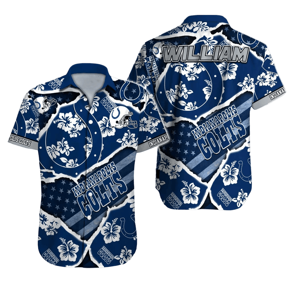 Personalized Indianapolis Colts Island Endzone Hawaiian Shirt