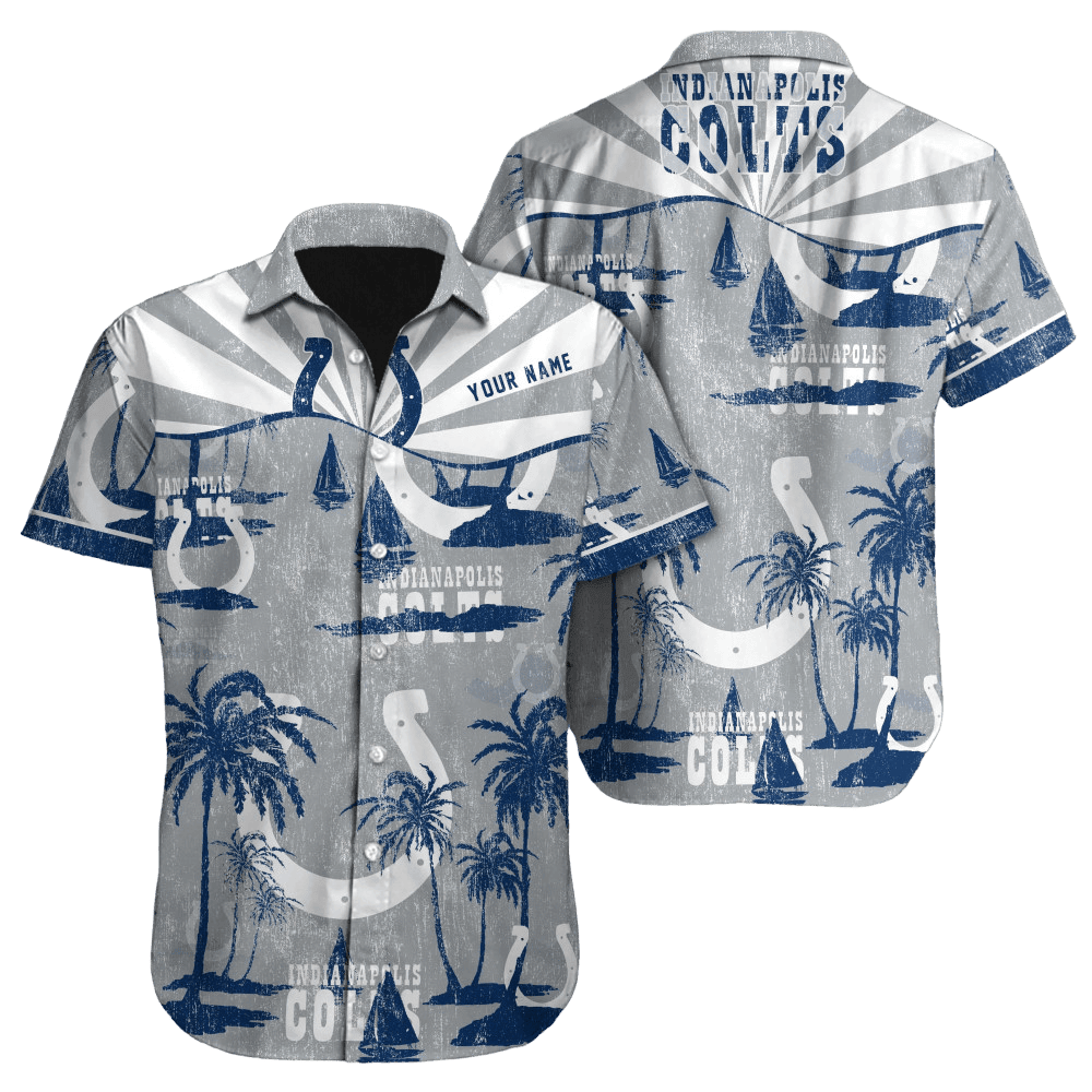 Personalized Indianapolis Colts Midnight Tropics Hawaiian Shirt