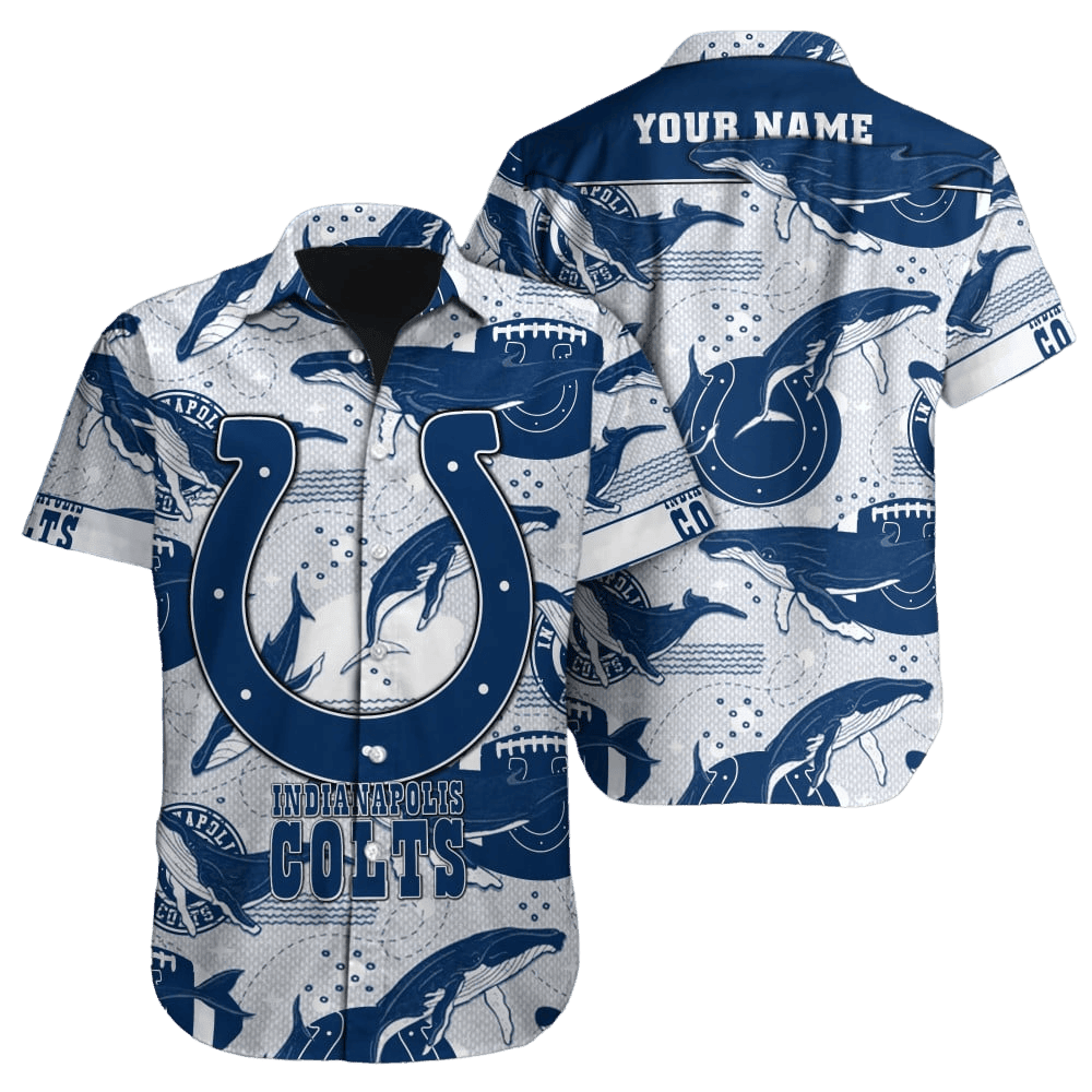 Personalized Indianapolis Colts Ocean Blitz Hawaiian Shirt