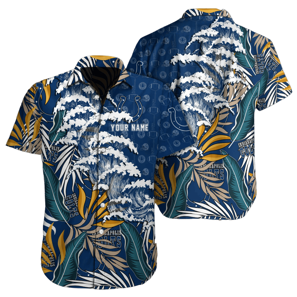 Personalized Indianapolis Colts Ocean Breeze Hawaiian Shirt