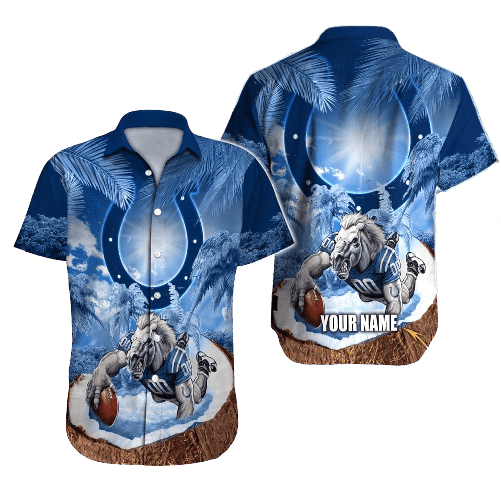 Personalized Indianapolis Colts Ocean Rush Hawaiian Shirt