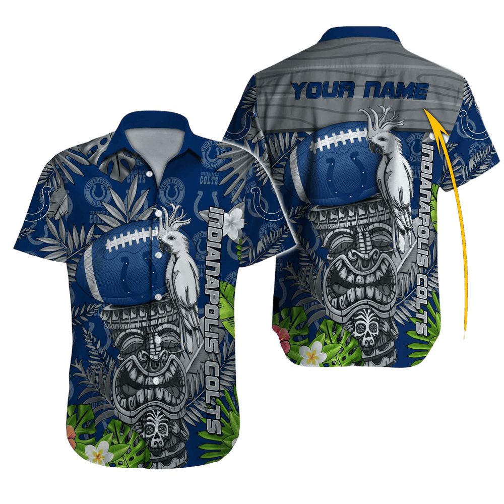 Personalized Indianapolis Colts Palm Paradise Aloha Shirt