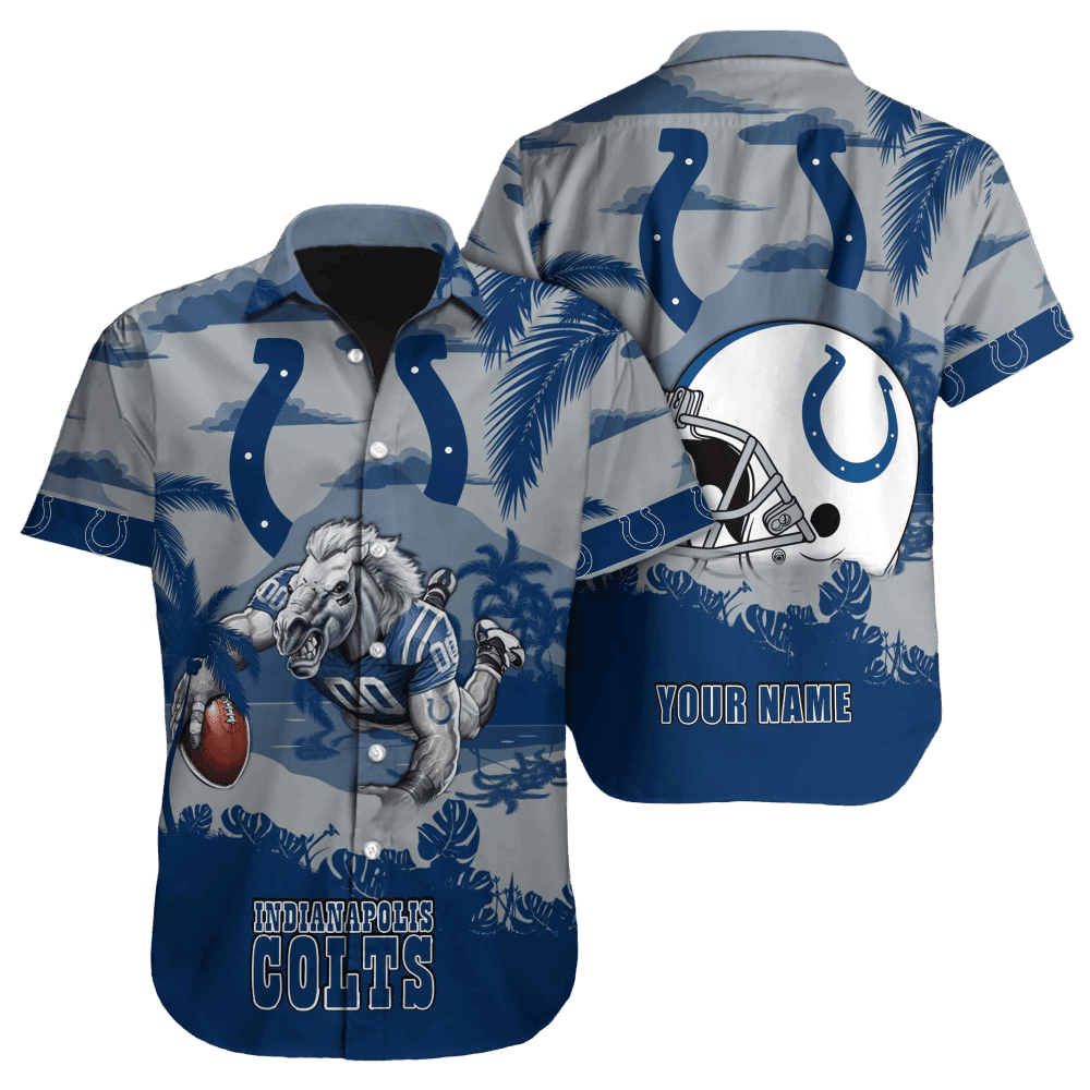 Personalized Indianapolis Colts Sunset Blitz Hawaiian Shirt