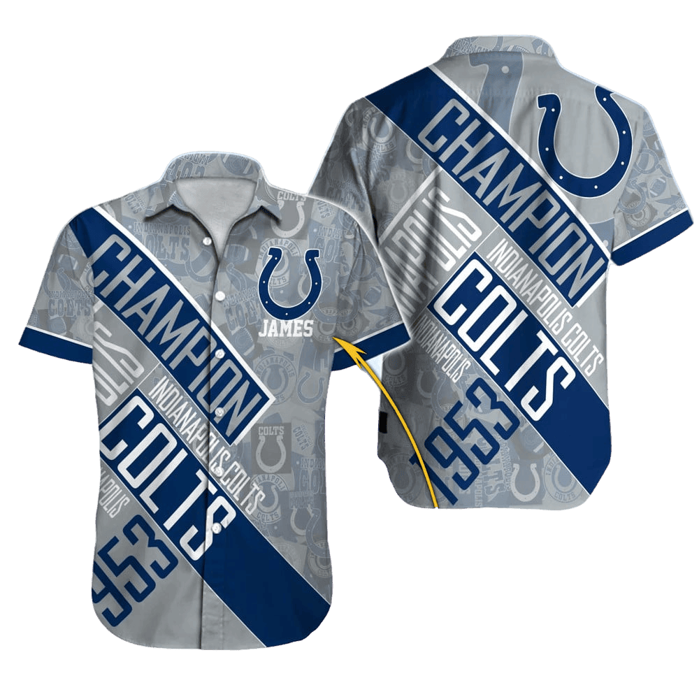 Personalized Indianapolis Colts Sunset Victory Hawaiian Shirt