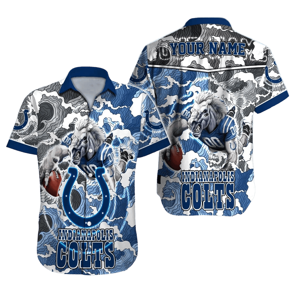 Personalized Indianapolis Colts Tropic Storm Hawaiian Shirt