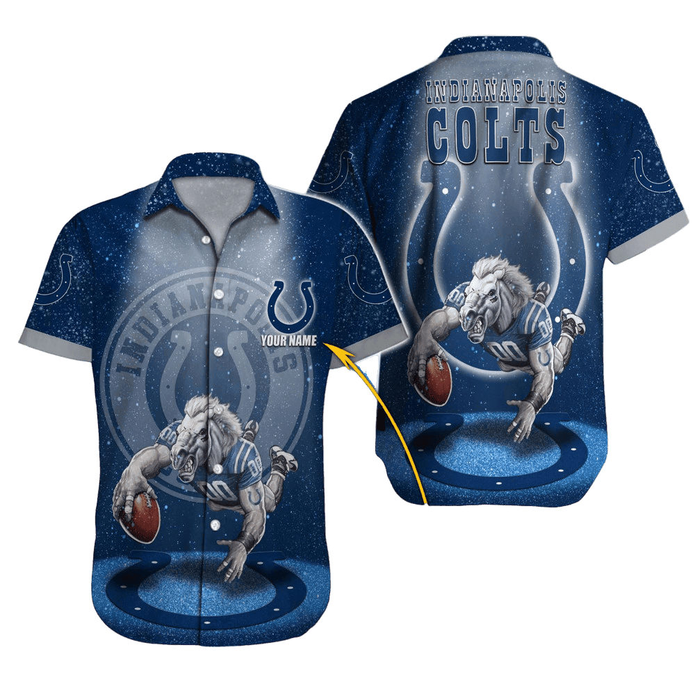 Personalized Indianapolis Colts Tropic Touchdown Hawaiian Shirt