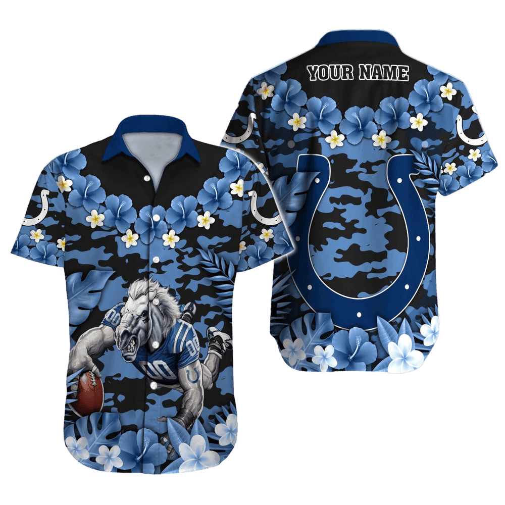 Personalized Indianapolis Colts Tropical Endzone Hawaiian Shirt