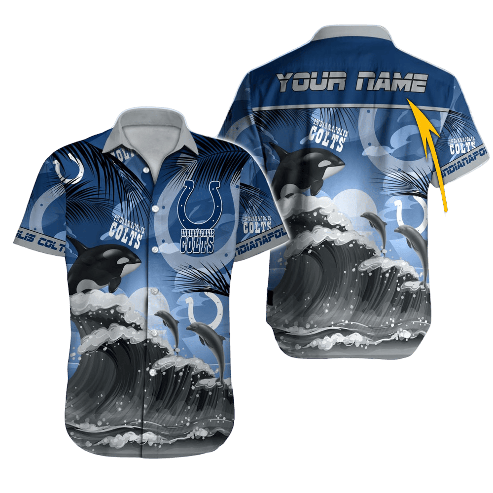 Personalized Indianapolis Colts Tropical Storm Hawaiian Shirt