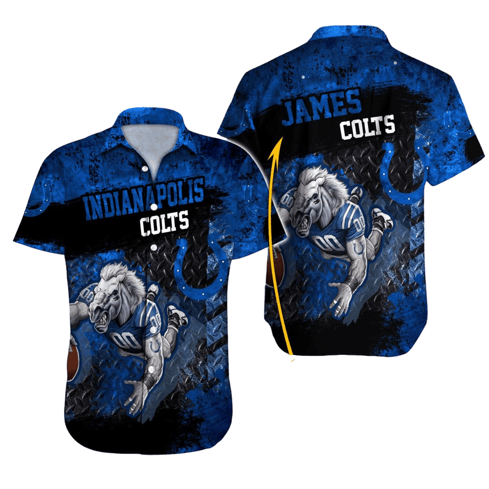 Personalized Indianapolis Colts Tropical Victory Aloha Shirt