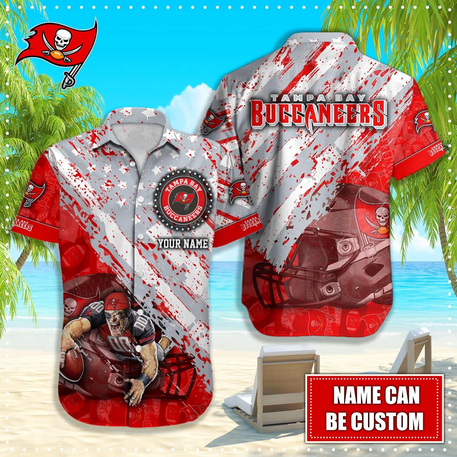 Personalized Tampa Bay Buccaneers Mascot Hawaiian Shirt