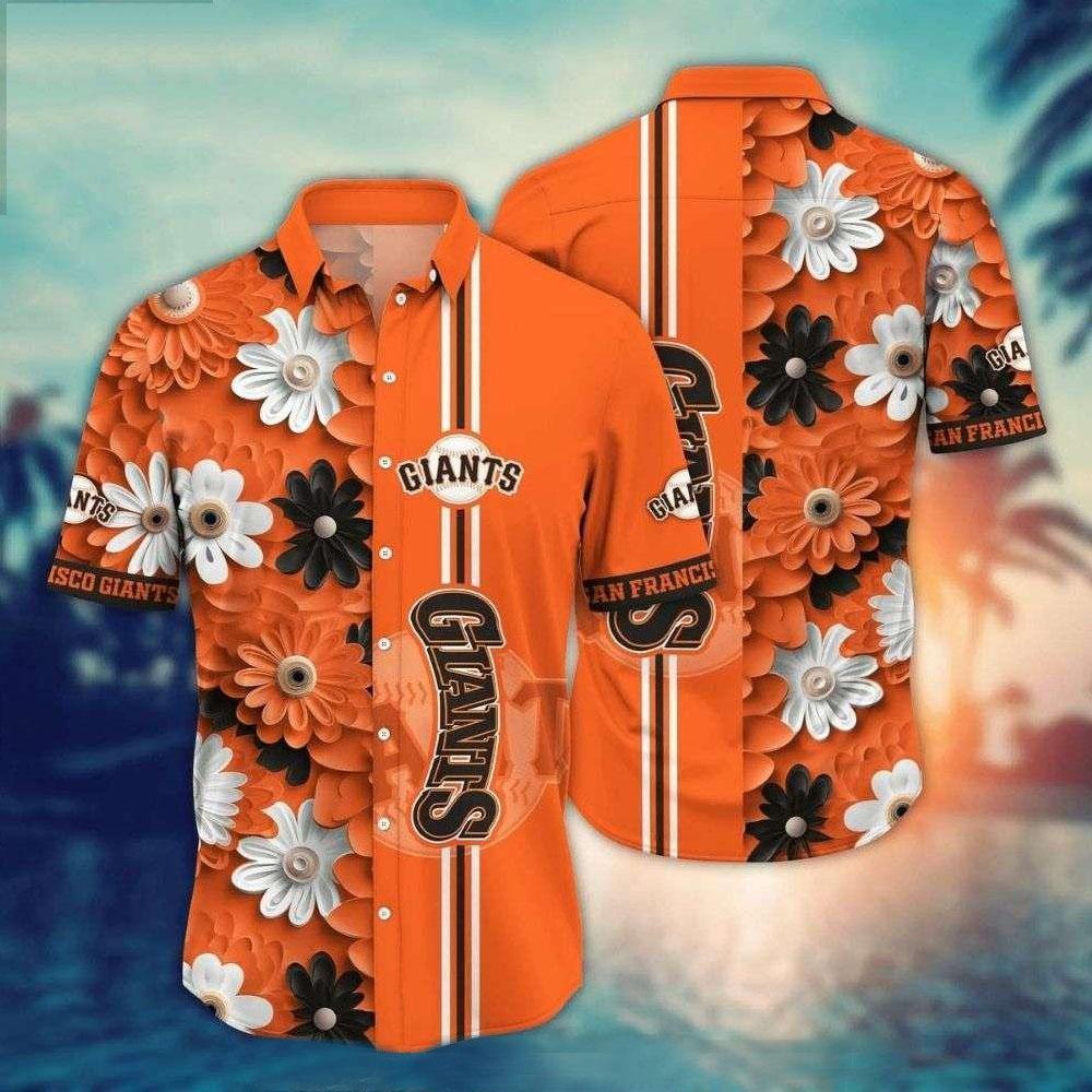 San Francisco Giants Bold Floral Hawaiian Shirt