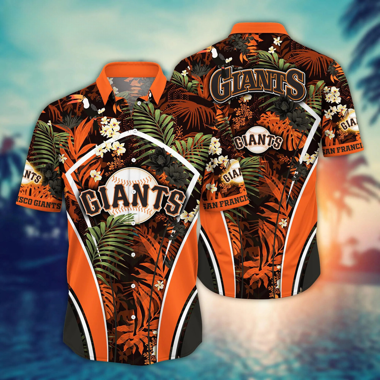 San Francisco Giants Jungle Floral Hawaiian Shirt