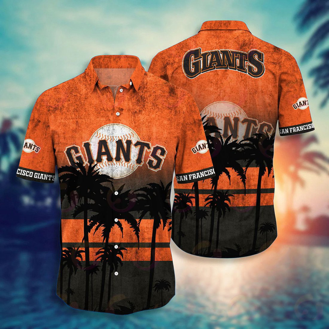 San Francisco Giants Sunset Palm Hawaiian Shirt