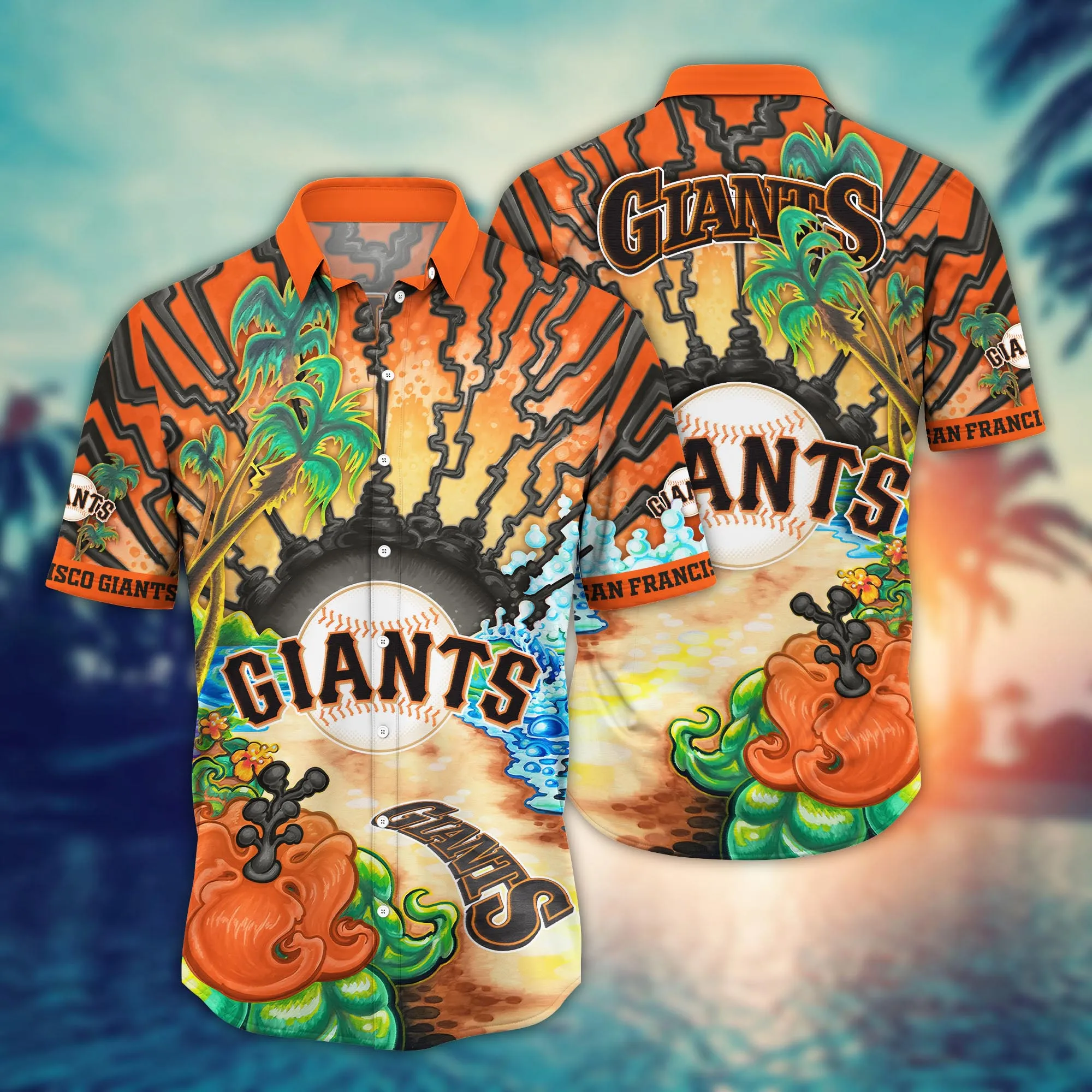 San Francisco Giants Sunset Wave Hawaiian Shirt