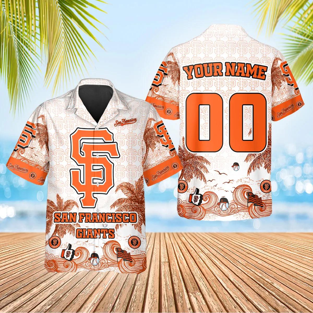 San Francisco Giants Tropical Palm Wave Hawaiian Shirt