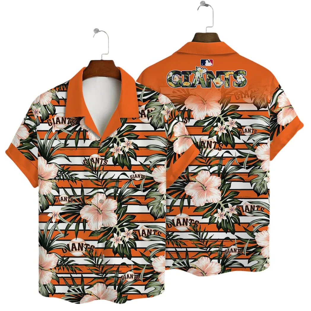 San Francisco Giants Tropical Stripe Hawaiian Shirt