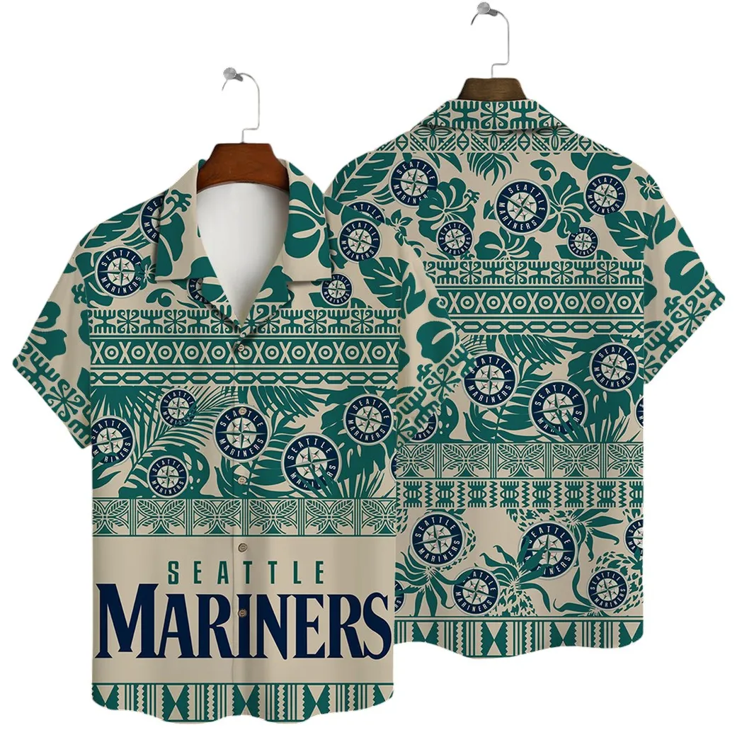 Seattle Mariners Tropical Palms Hawaiian Shirt