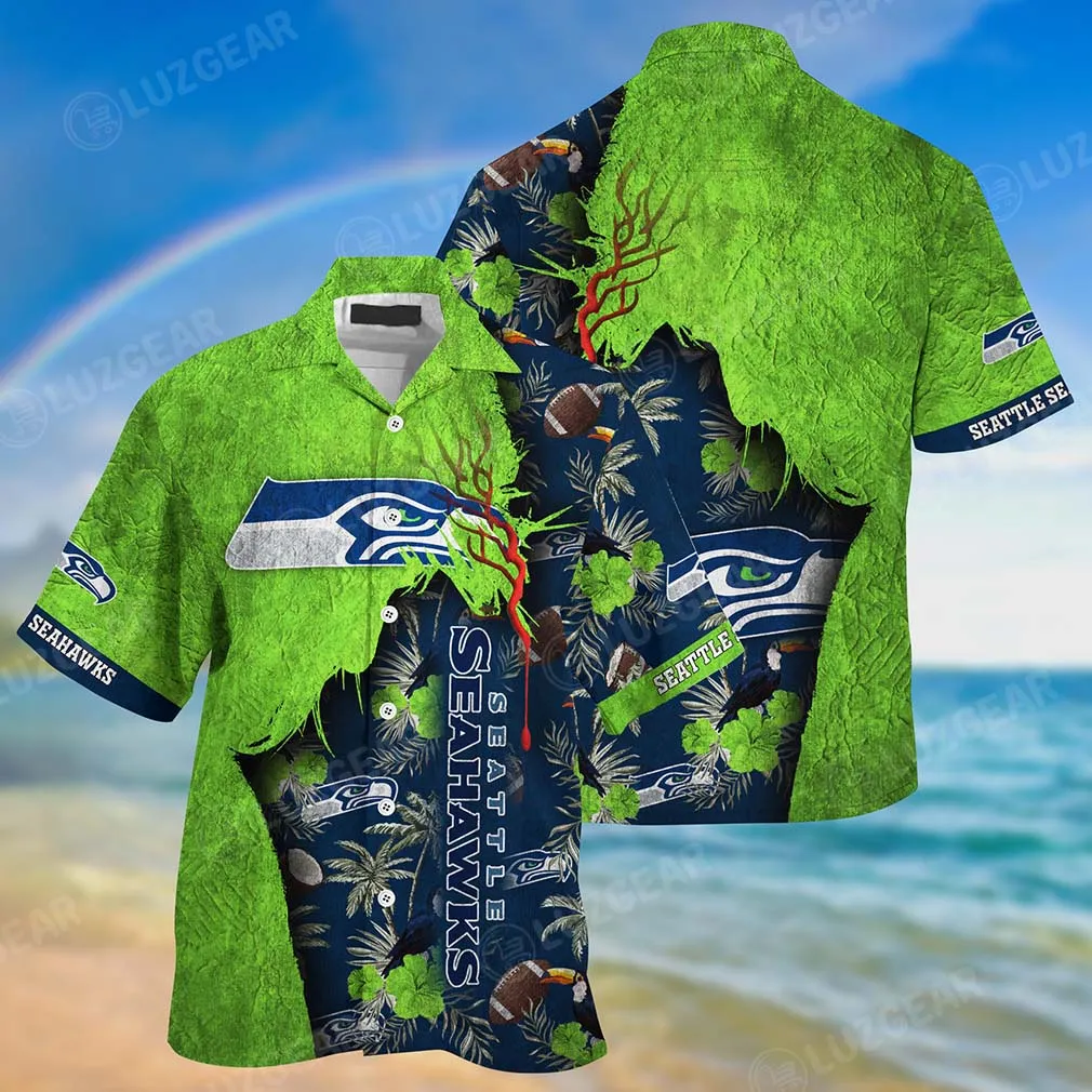 Seattle Seahawks Jungle Rip Hawaiian Shirt