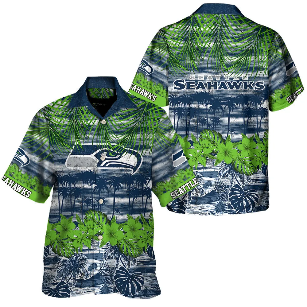 Seattle Seahawks Tropical Lagoon Hawaiian Shirt