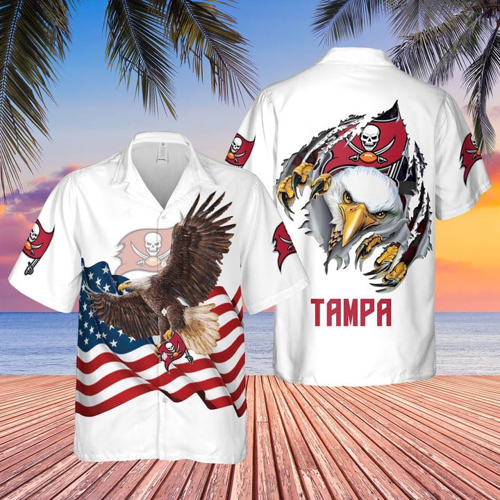 Tampa Bay Buccaneers Eagle American Flag Hawaiian Shirt