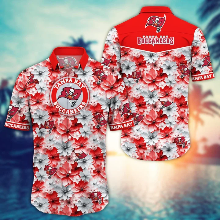 Tampa Bay Buccaneers Flower Laid Back Hawaiian Shirt