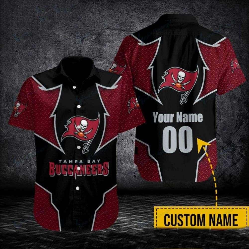 Tampa Bay Buccaneers Red Diamond Texture Hawaiian Shirt