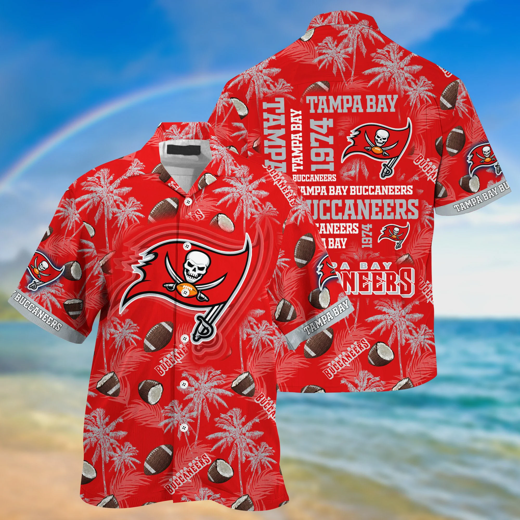 Tampa Bay Buccaneers Seaside Buccaneer Hawaiian Shirt