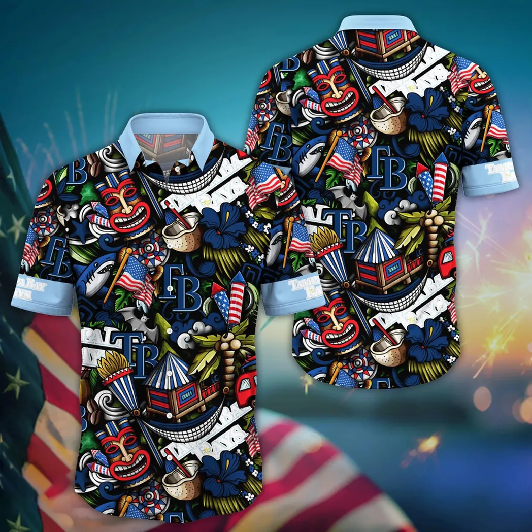 Tampa Bay Rays Americana Tiki Hawaiian Shirt