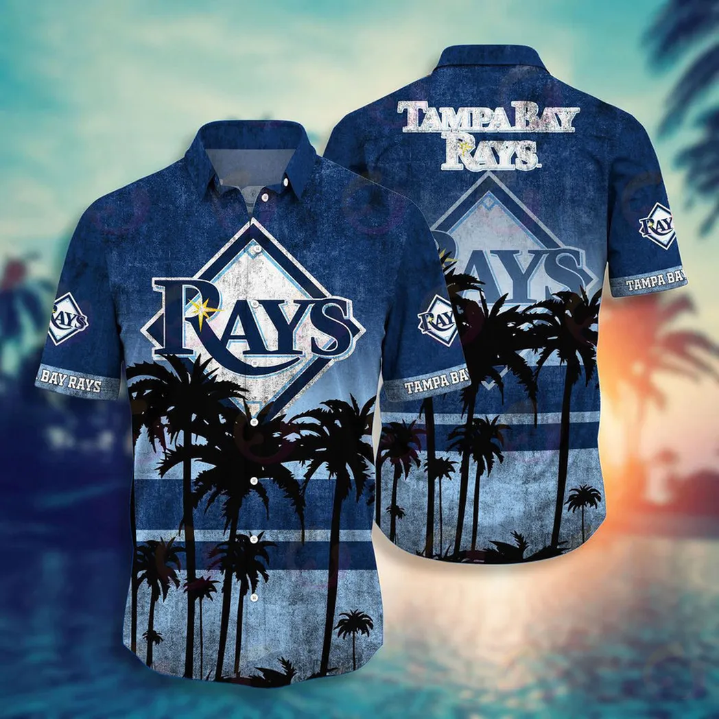 Tampa Bay Rays Sunset Palms Hawaiian Shirt