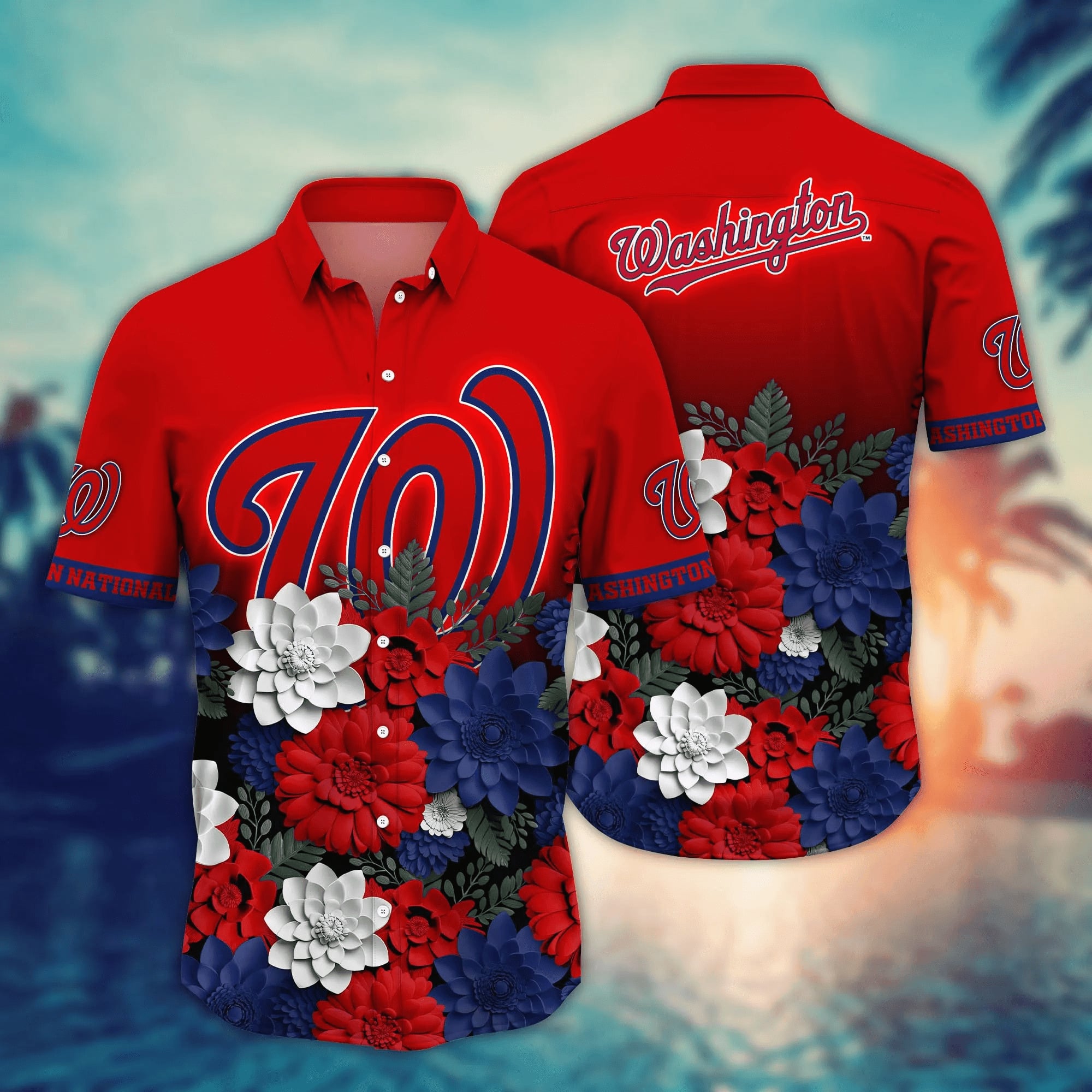 Washington Nationals Beachside Bliss Hawaiian Shirt