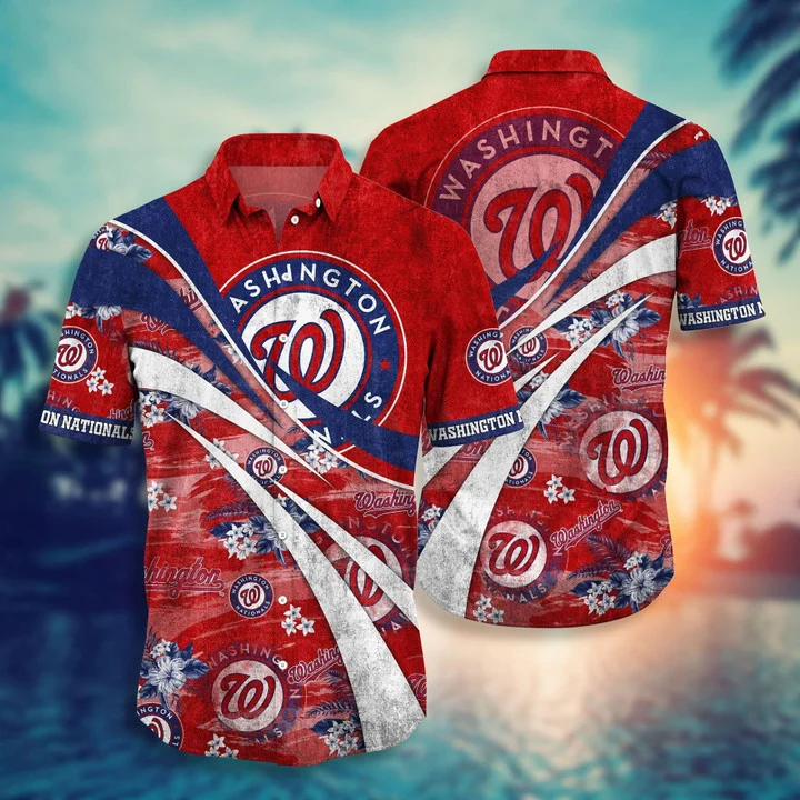 Washington Nationals Wave Breaker Hawaiian Shirt