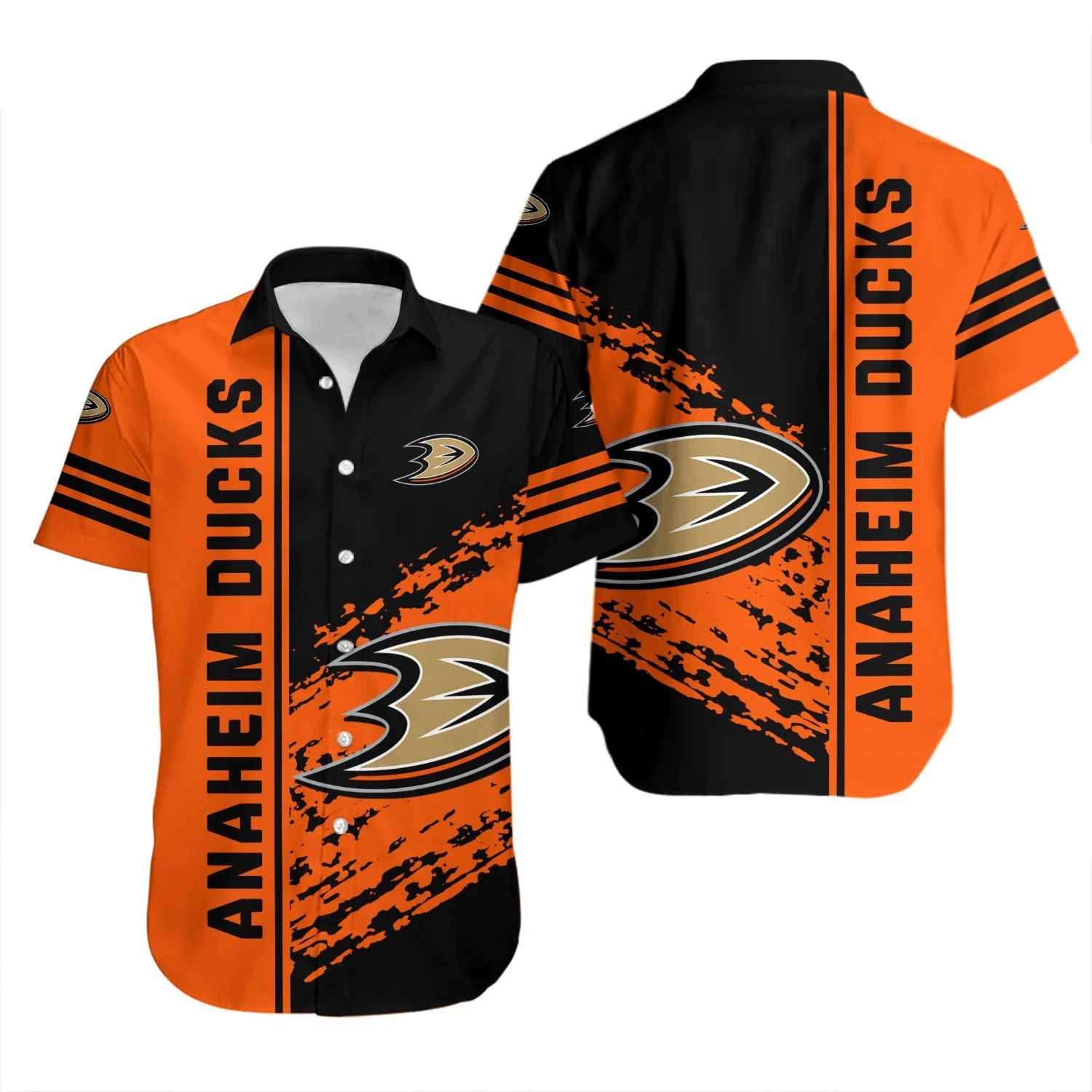 Anaheim Ducks Bold Streak Hawaiian Shirt