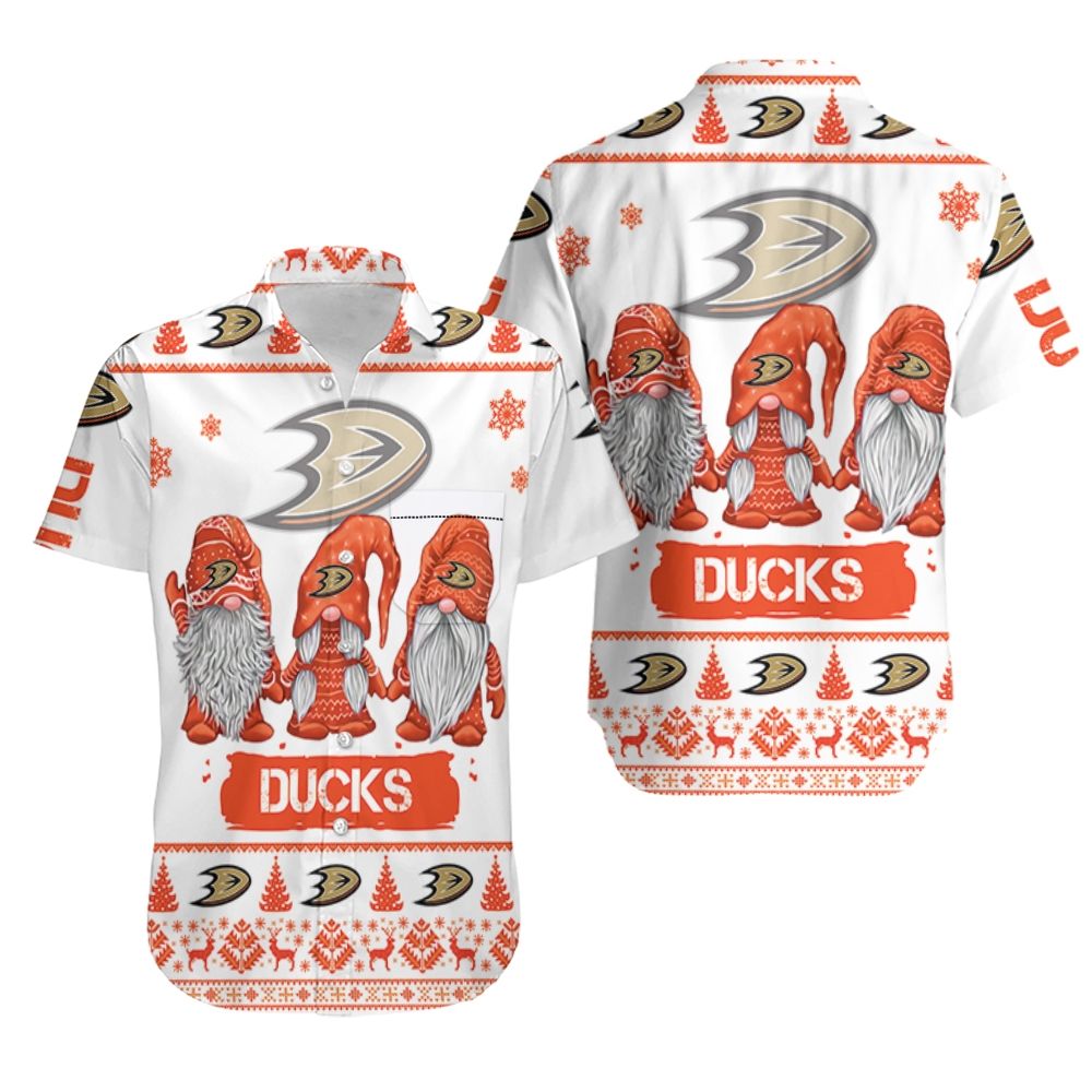 Anaheim Ducks Festive Gnome Hawaiian Shirt