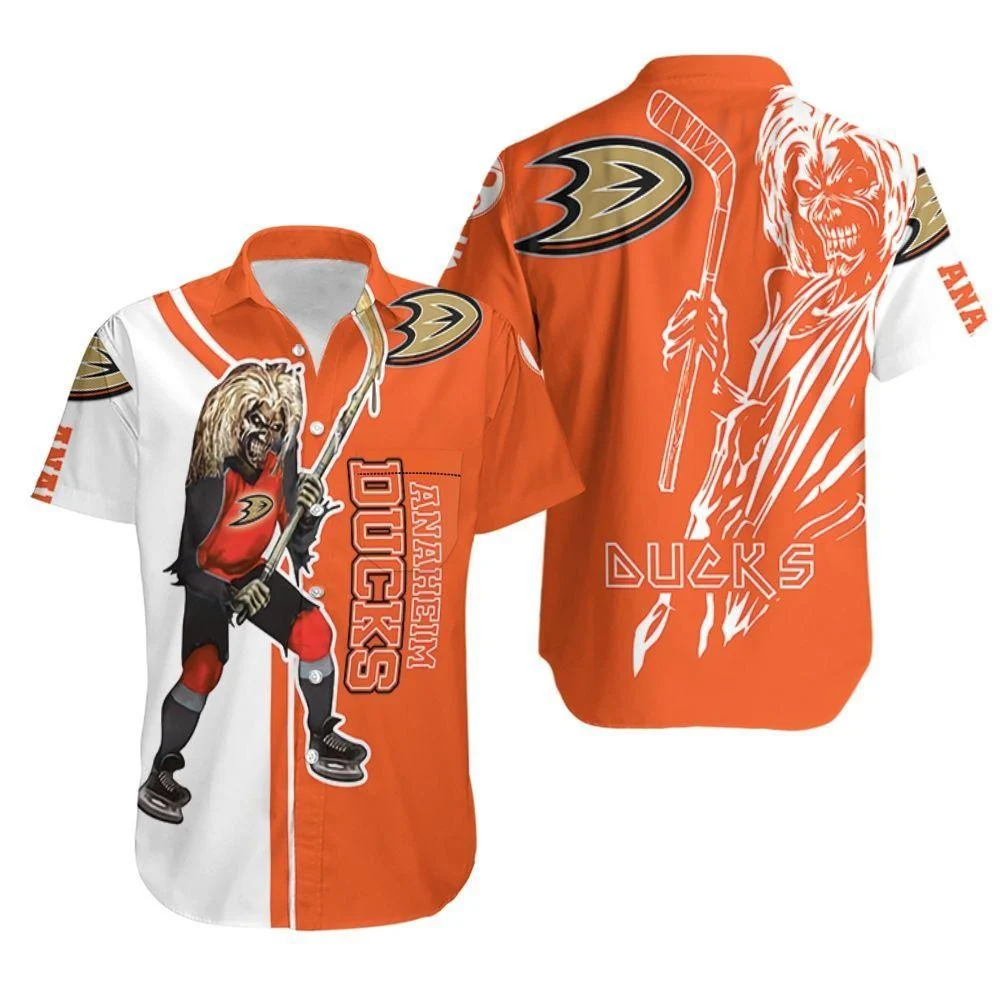 Anaheim Ducks Iron Maiden Hockey Hawaiian Shirt