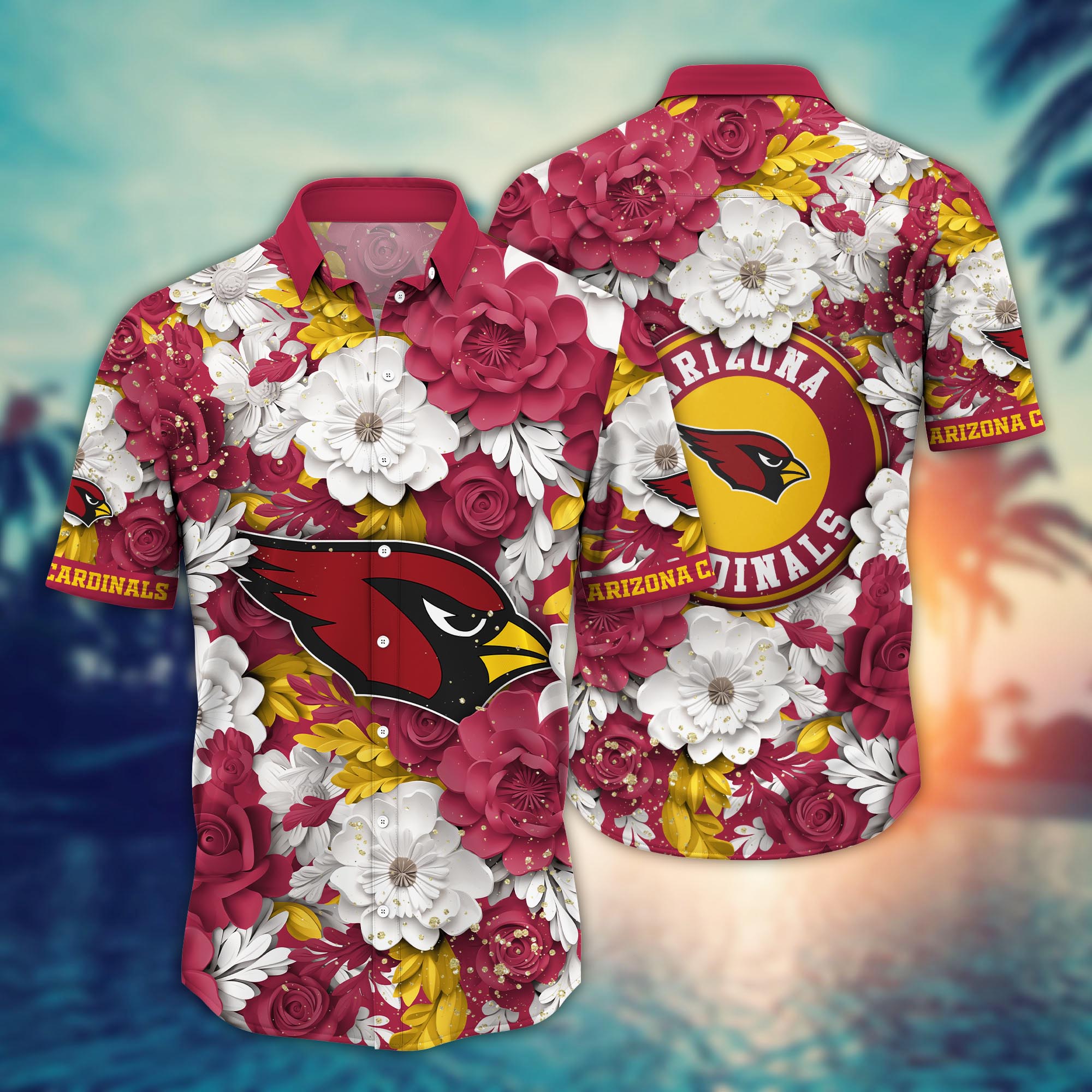 Arizona Cardinals Floral Elegance Hawaiian Shirt