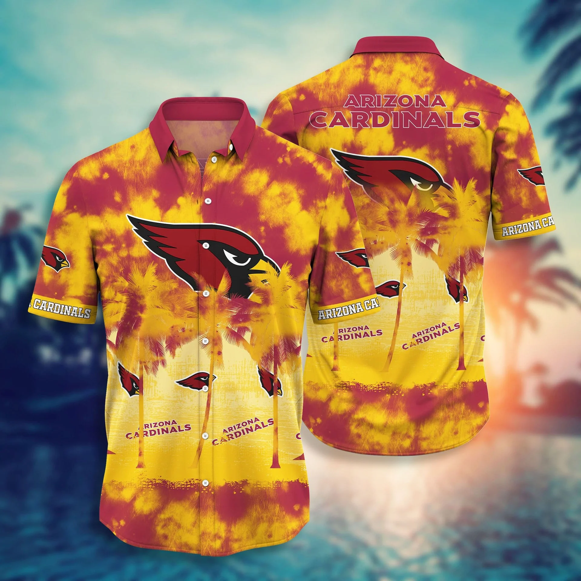 Arizona Cardinals Golden Sunset Hawaiian Shirt