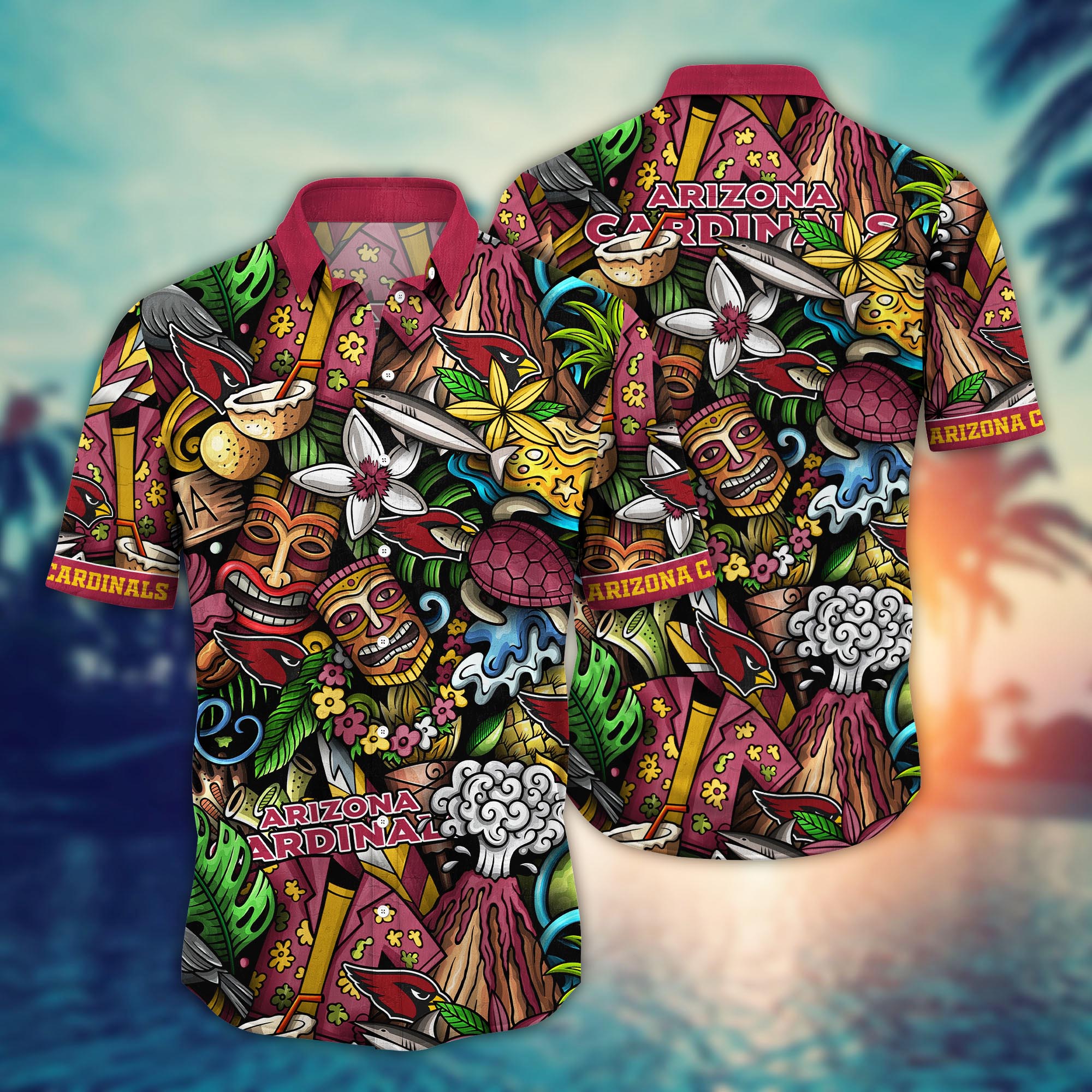 Arizona Cardinals Island Tiki Hawaiian Shirt